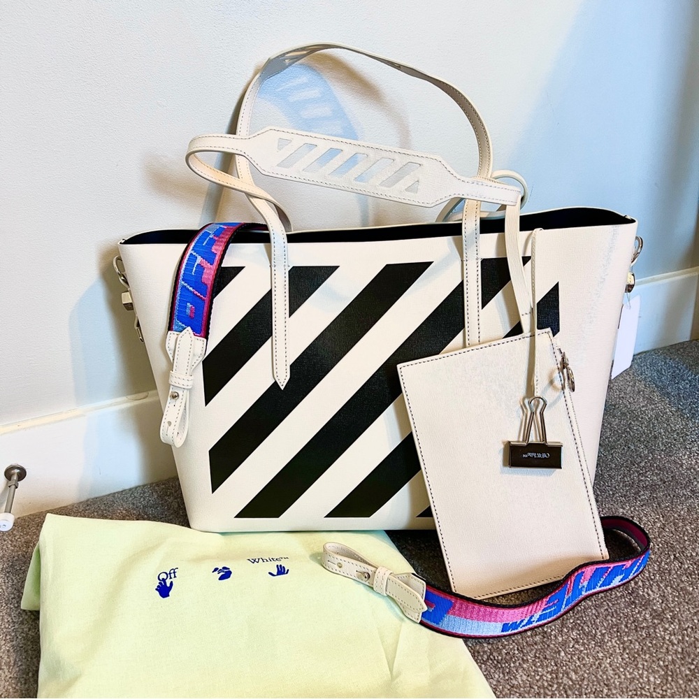 NWT Off-White Binder Diagonal Leather Tote
